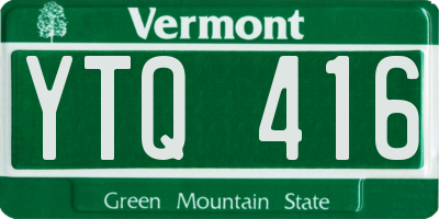 VT license plate YTQ416