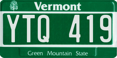 VT license plate YTQ419