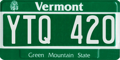 VT license plate YTQ420