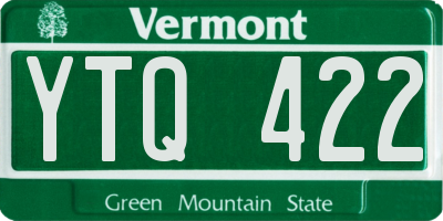 VT license plate YTQ422