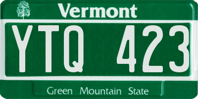 VT license plate YTQ423