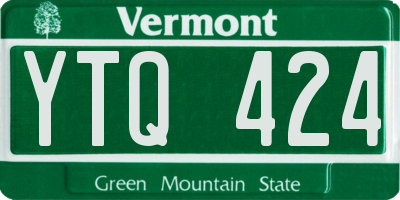 VT license plate YTQ424