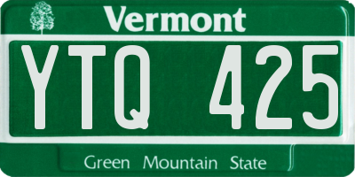 VT license plate YTQ425