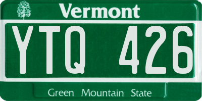 VT license plate YTQ426