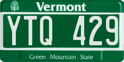 VT license plate YTQ429