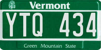 VT license plate YTQ434