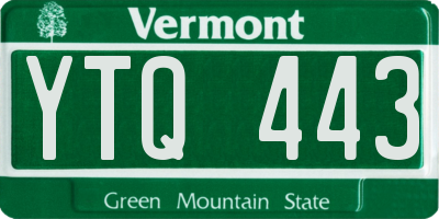 VT license plate YTQ443
