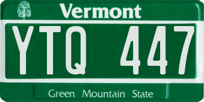 VT license plate YTQ447