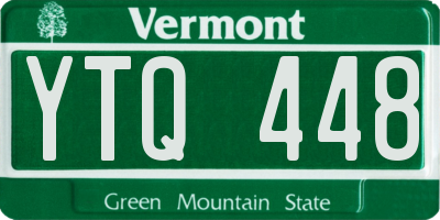 VT license plate YTQ448
