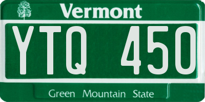 VT license plate YTQ450