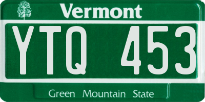 VT license plate YTQ453