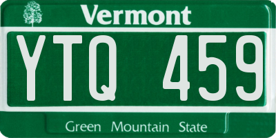 VT license plate YTQ459