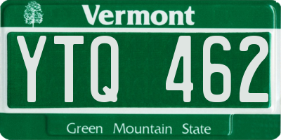 VT license plate YTQ462