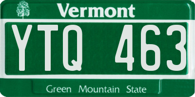 VT license plate YTQ463