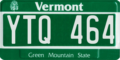 VT license plate YTQ464