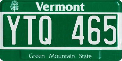 VT license plate YTQ465