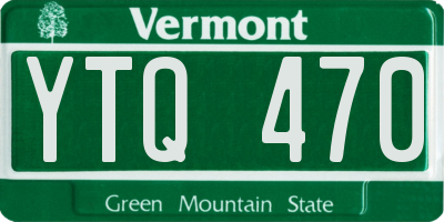VT license plate YTQ470