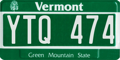 VT license plate YTQ474