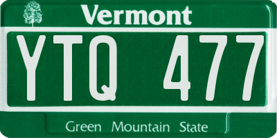 VT license plate YTQ477
