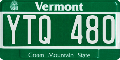VT license plate YTQ480