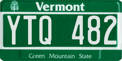 VT license plate YTQ482