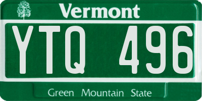 VT license plate YTQ496