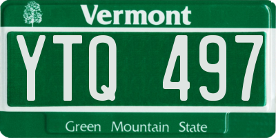 VT license plate YTQ497