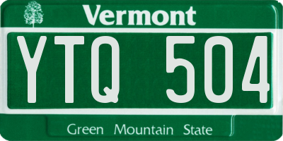 VT license plate YTQ504