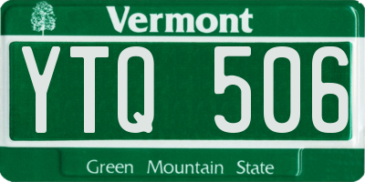 VT license plate YTQ506