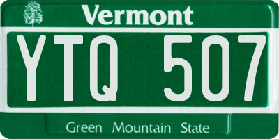 VT license plate YTQ507