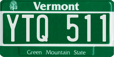 VT license plate YTQ511
