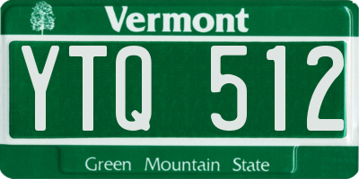 VT license plate YTQ512