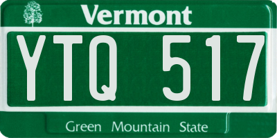 VT license plate YTQ517