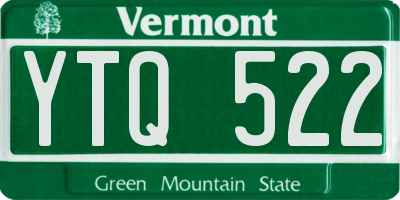 VT license plate YTQ522