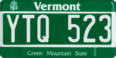 VT license plate YTQ523