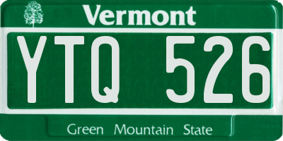 VT license plate YTQ526