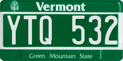 VT license plate YTQ532