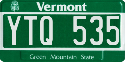 VT license plate YTQ535