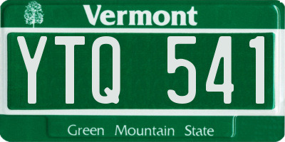 VT license plate YTQ541