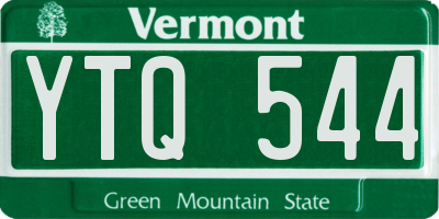 VT license plate YTQ544