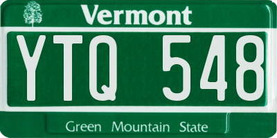 VT license plate YTQ548