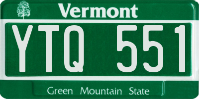 VT license plate YTQ551
