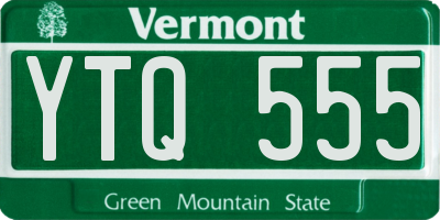 VT license plate YTQ555