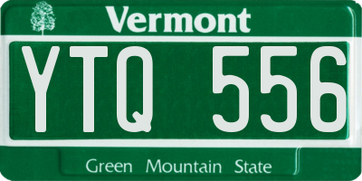 VT license plate YTQ556