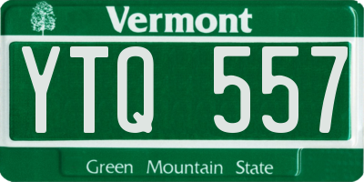 VT license plate YTQ557