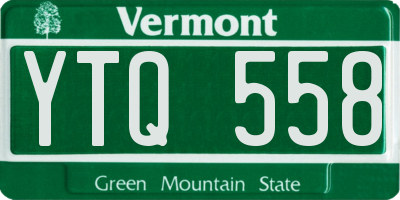 VT license plate YTQ558