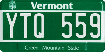 VT license plate YTQ559
