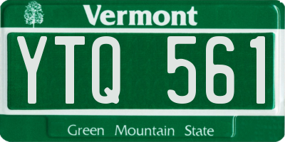 VT license plate YTQ561