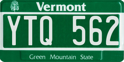 VT license plate YTQ562