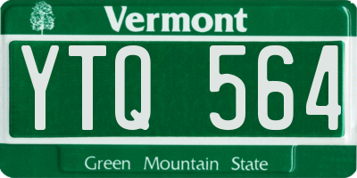 VT license plate YTQ564